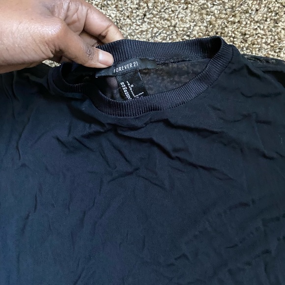 FOREVER 21 BLACK SHEER CROP TOP - Picture 6 of 6